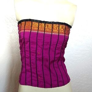 100% Silk Fuchsia Tube Top